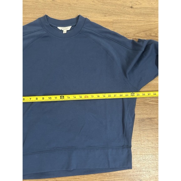 Earth Yoga Tunic Sweatshirt M Oversized Activewear Sustainable Blue Womens NWOT - Picture 5 of 12